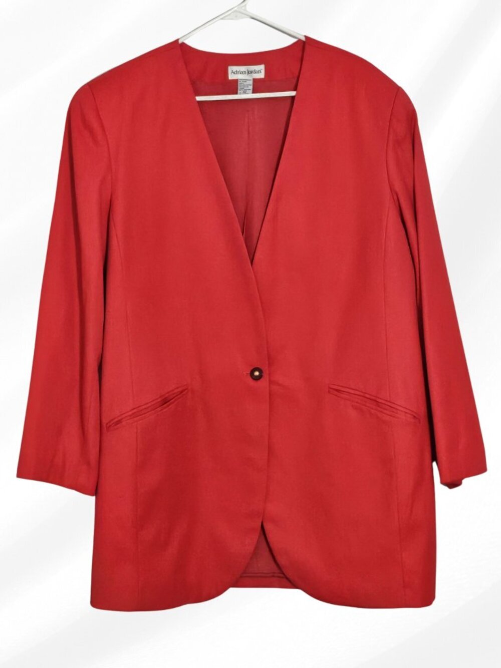Adrian Jordan Red Blazer Size 20 Career Jacket Shoulder Pads